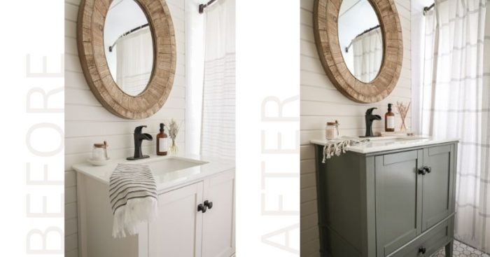 How to Paint a Bathroom Vanity Cabinet