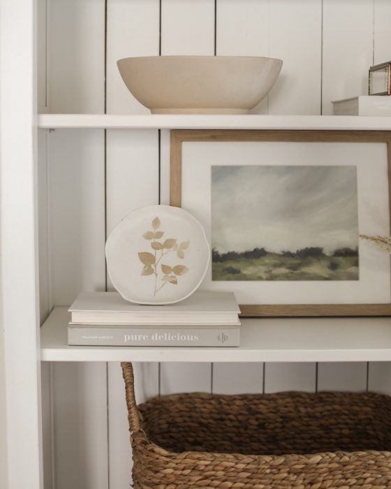 living/dining room subtly decorated for fall