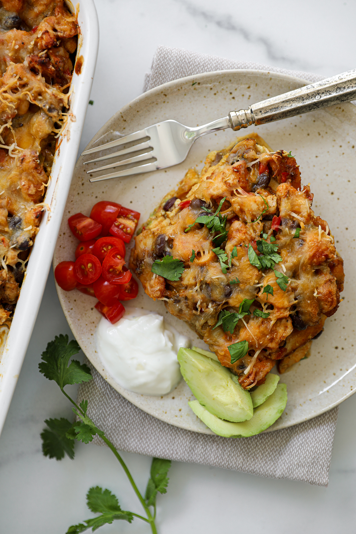 Green Chile Chicken Enchilada Casserole recpe