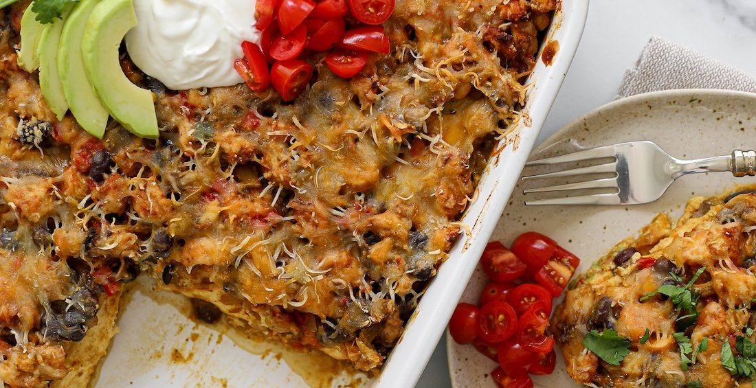 Green Chile Chicken Enchilada Casserole recipe