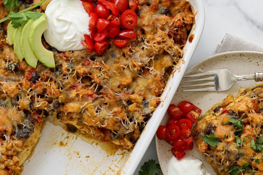 Green Chile Chicken Enchilada Casserole recipe