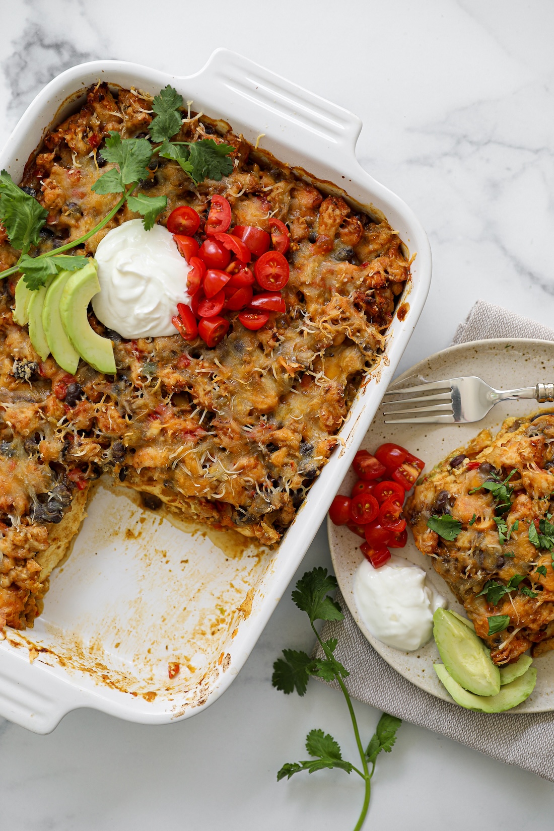 Green Chile Chicken Enchilada Casserole recipe