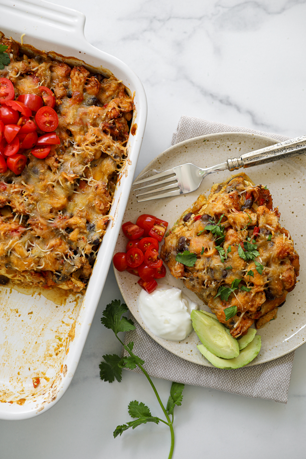 Green Chile Chicken Enchilada Casserole recipe
