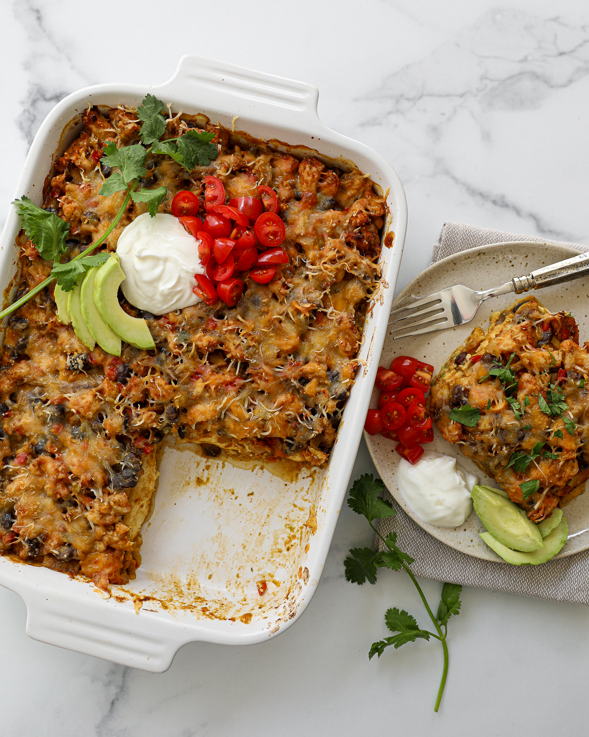 Green Chile Chicken Enchilada Casserole recipe